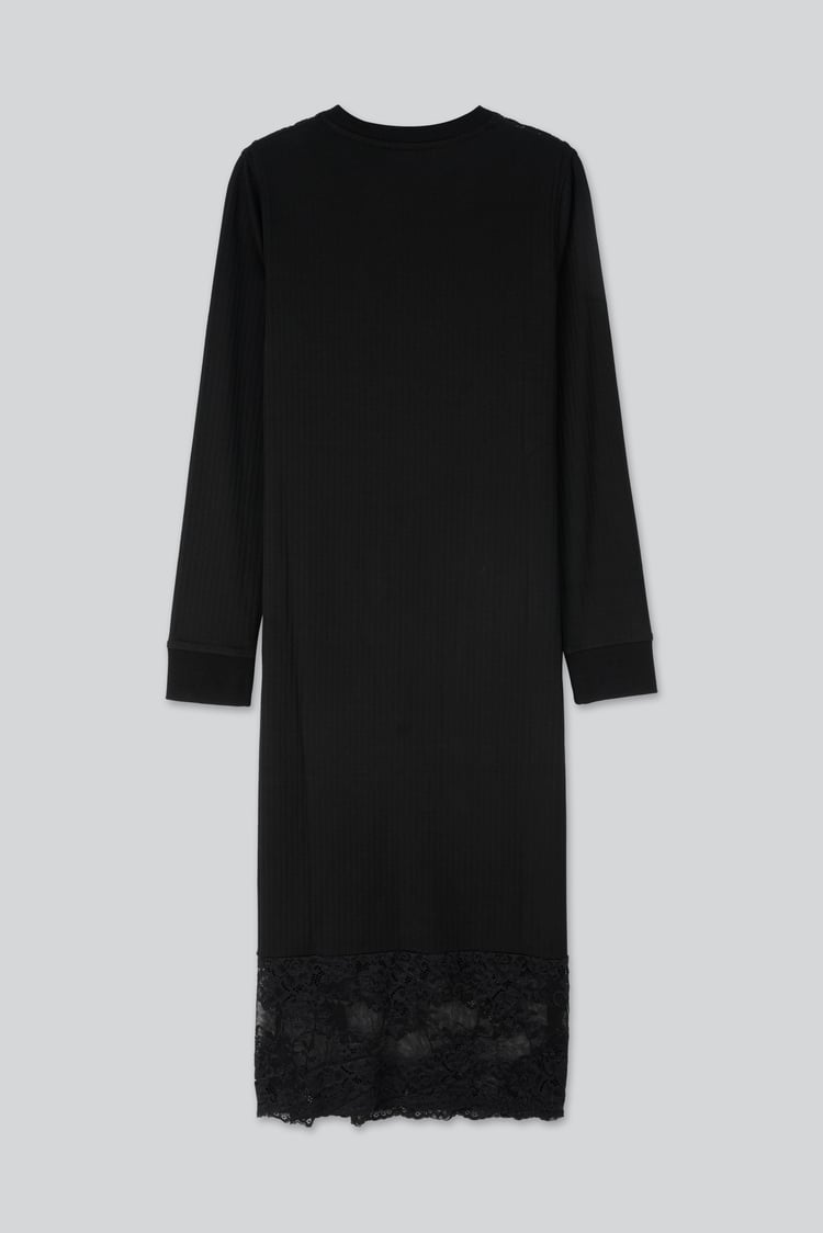 Lace Detail Long Sleeve Bodycon Dress