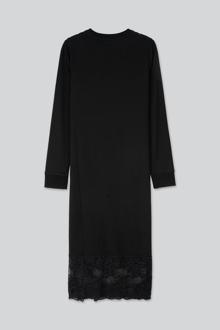 Lace Detail Long Sleeve Bodycon Dress