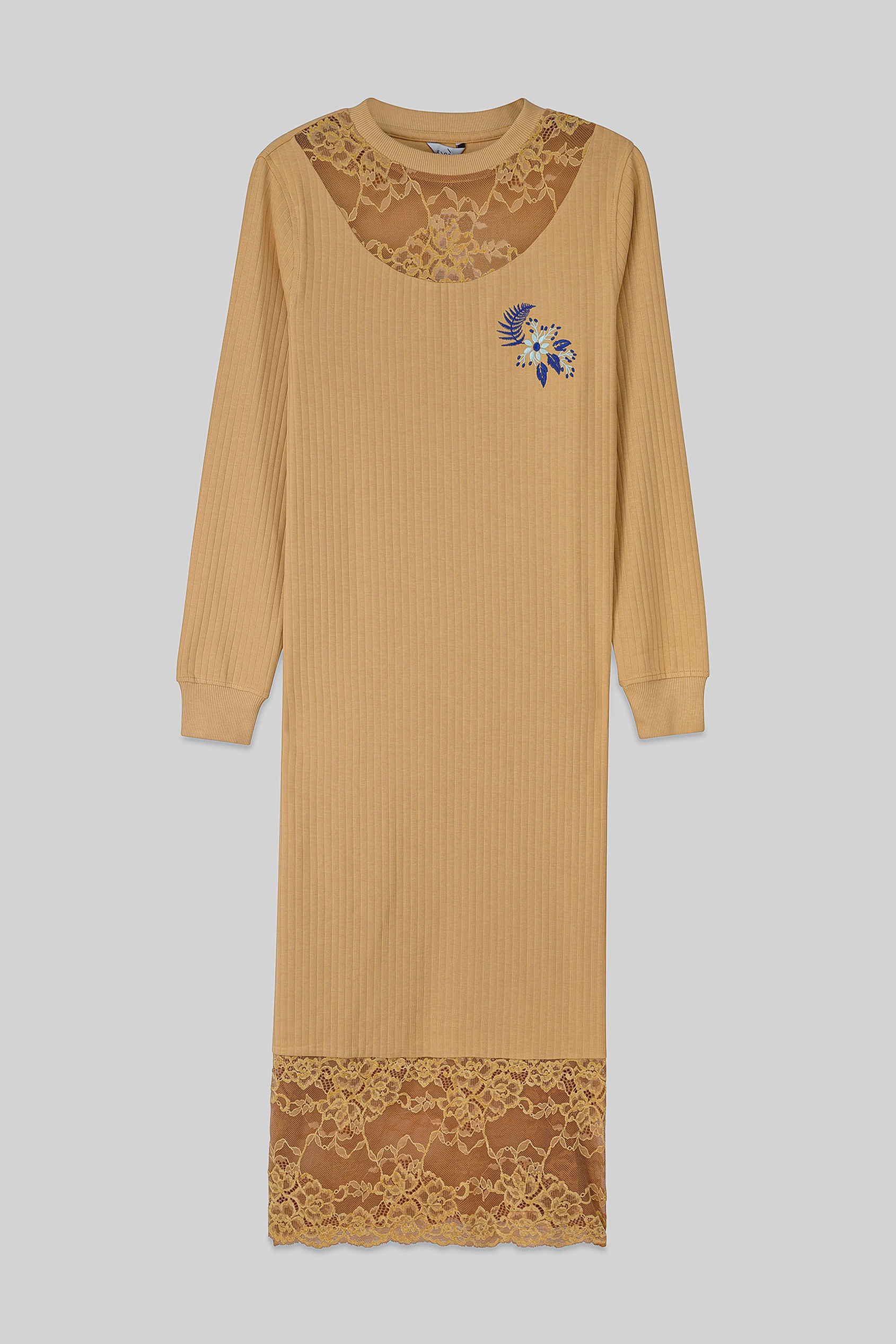 Lace Detail Long Sleeve Bodycon Dress