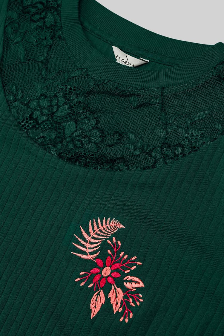 Lace Detail Long Sleeve Bodycon Dress