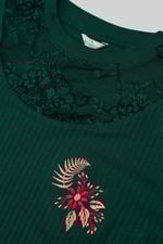 Lace Detail Long Sleeve Bodycon Dress