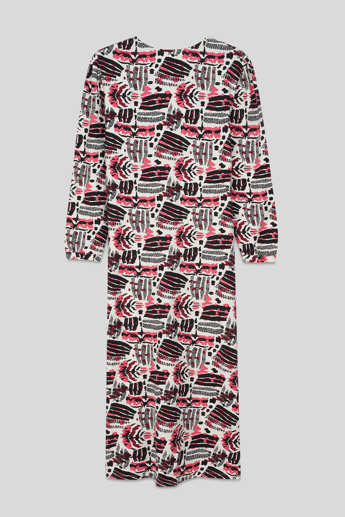 Women Abstract Print Wide Neck Midi Dress