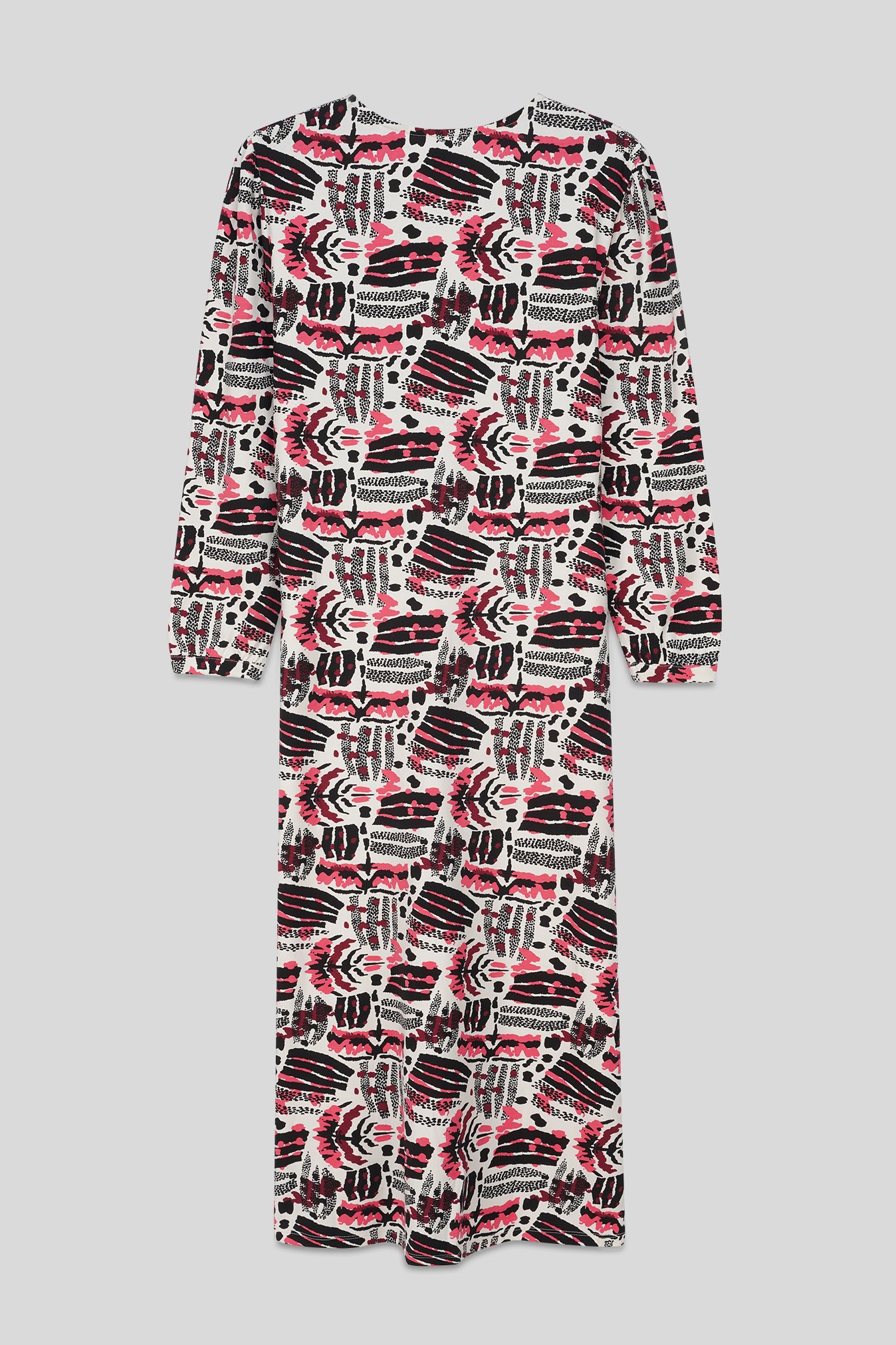 Women Abstract Print Wide Neck Midi Dress