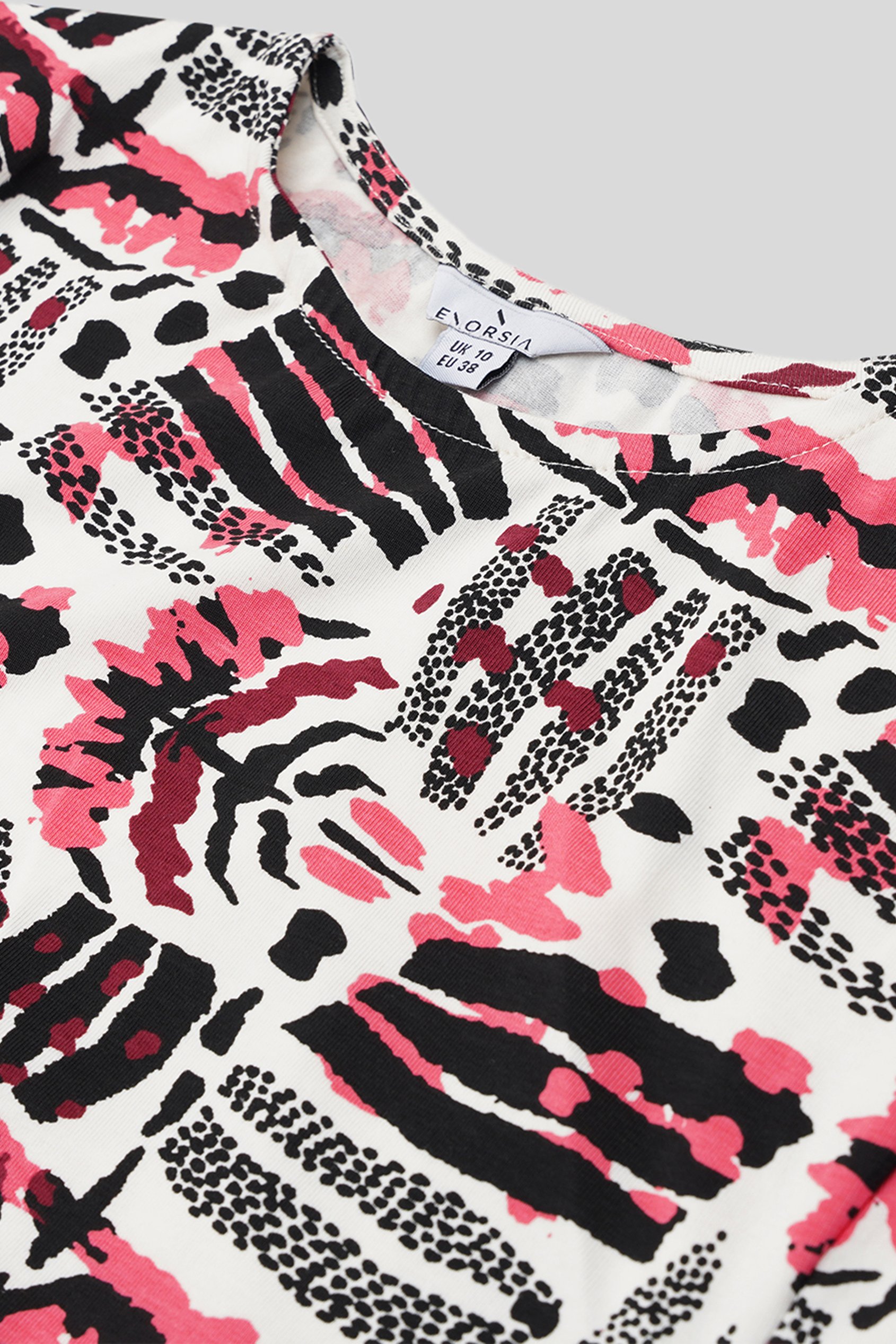 Women Abstract Print Wide Neck Midi Dress