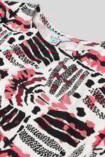 Women Abstract Print Wide Neck Midi Dress