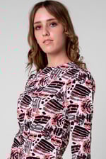 Women Abstract Print Wide Neck Midi Dress