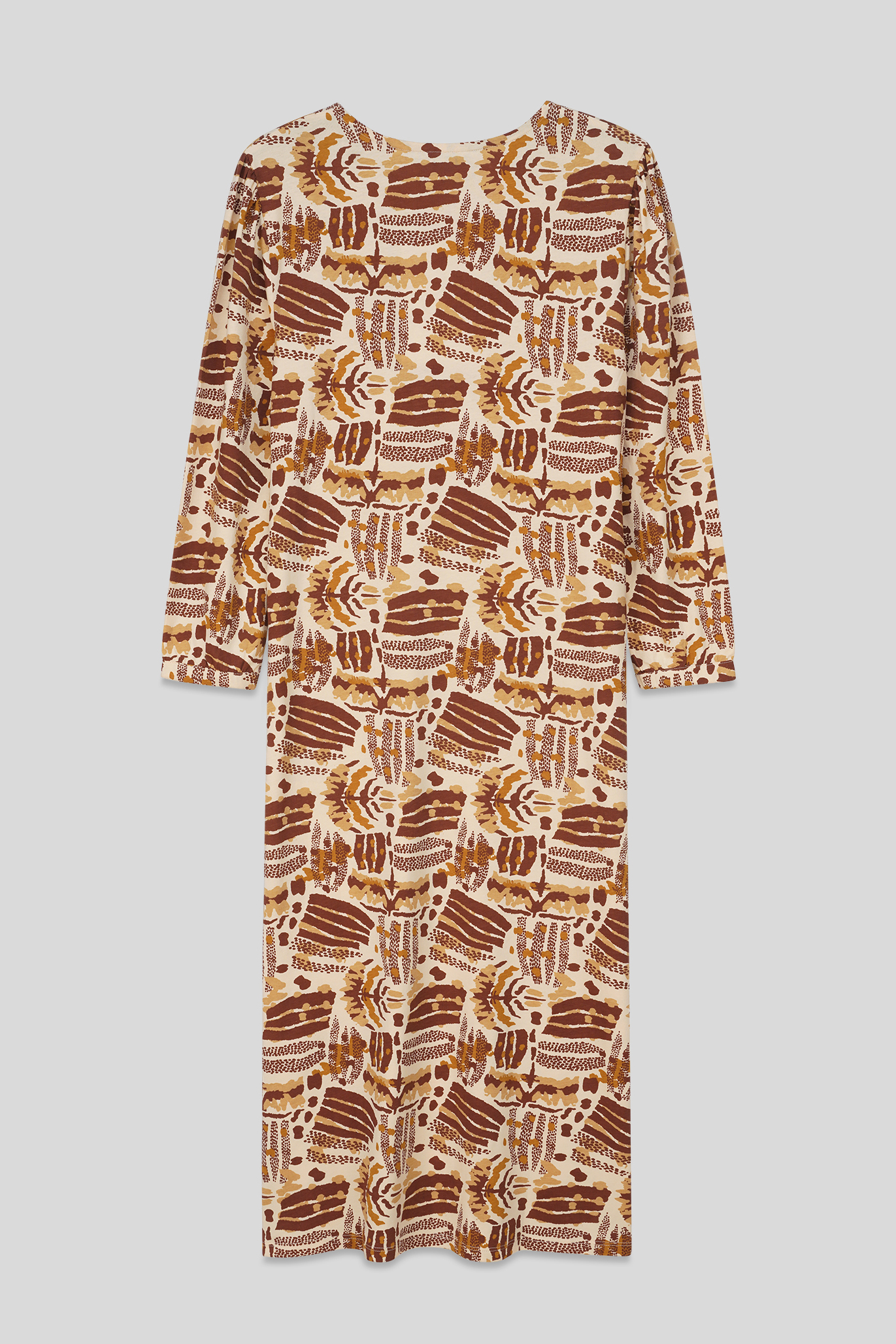 Women Abstract Print Wide Neck Midi Dress