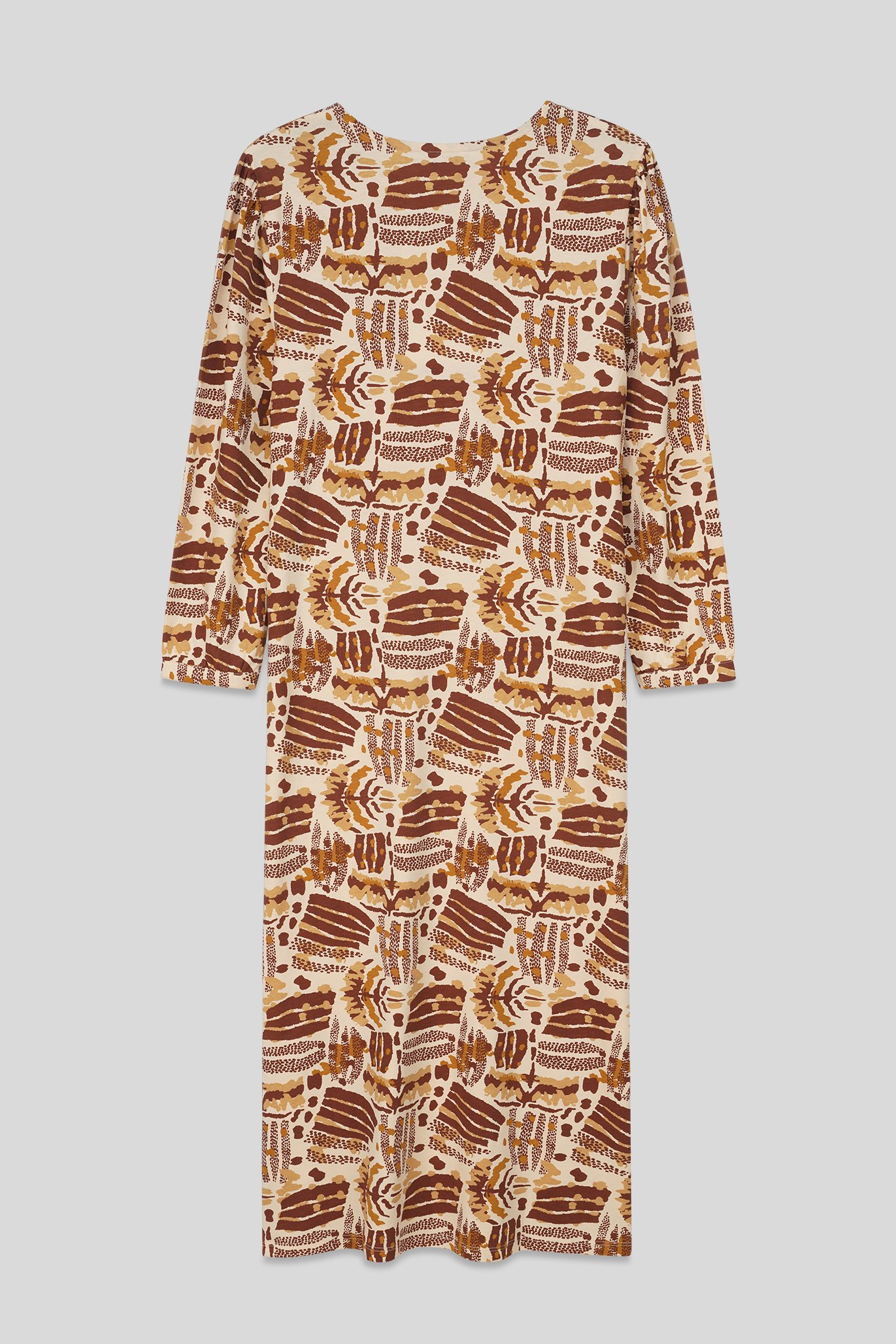 Women Abstract Print Wide Neck Midi Dress