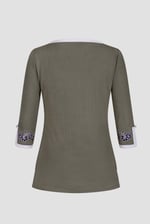 Sweetheart Neck  Embroidered Long Sleeves Tops