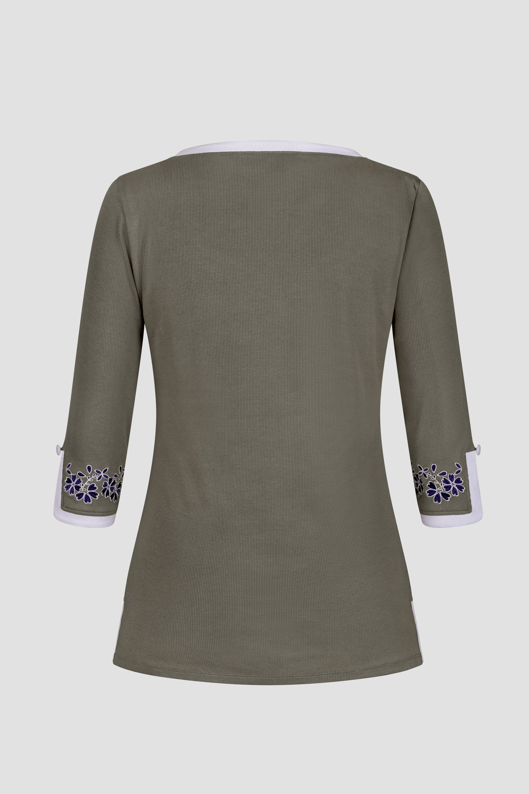 Sweetheart Neck  Embroidered Long Sleeves Tops