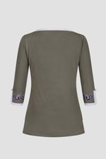 Sweetheart Neck  Embroidered Long Sleeves Tops