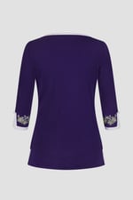 Sweetheart Neck  Embroidered Long Sleeves Tops