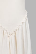 Frills Details-Rounded Neck Sleeveless Jersey Midi Dress