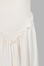 Frills Details-Rounded Neck Sleeveless Jersey Midi Dress