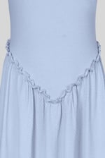 Frills Details-Rounded Neck Sleeveless Jersey Midi Dress