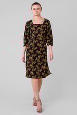 Womens Printed Square Neck Dress