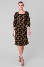 Womens Printed Square Neck Dress