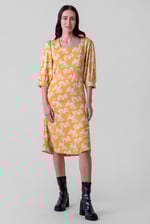 Womens Printed Square Neck Dress