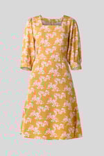 Womens Printed Square Neck Dress