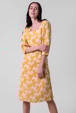 Womens Printed Square Neck Dress