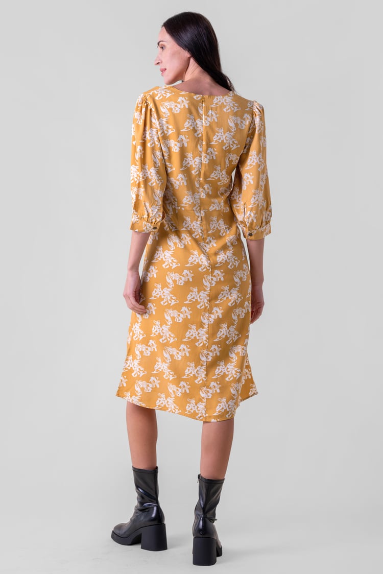 Womens Printed Square Neck Dress