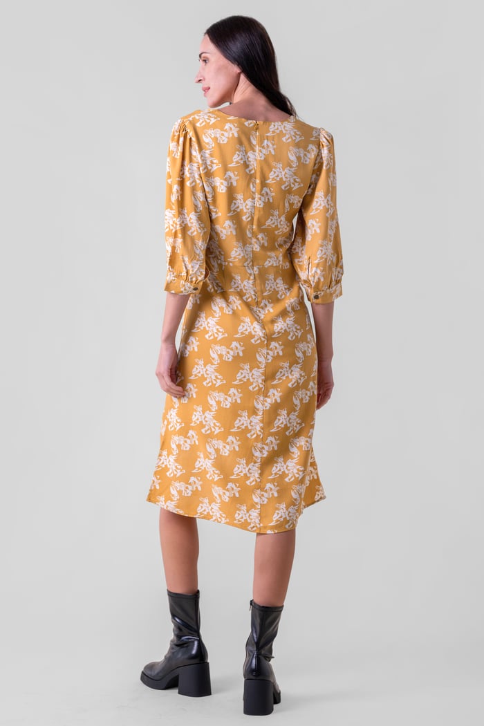 Womens Printed Square Neck Dress