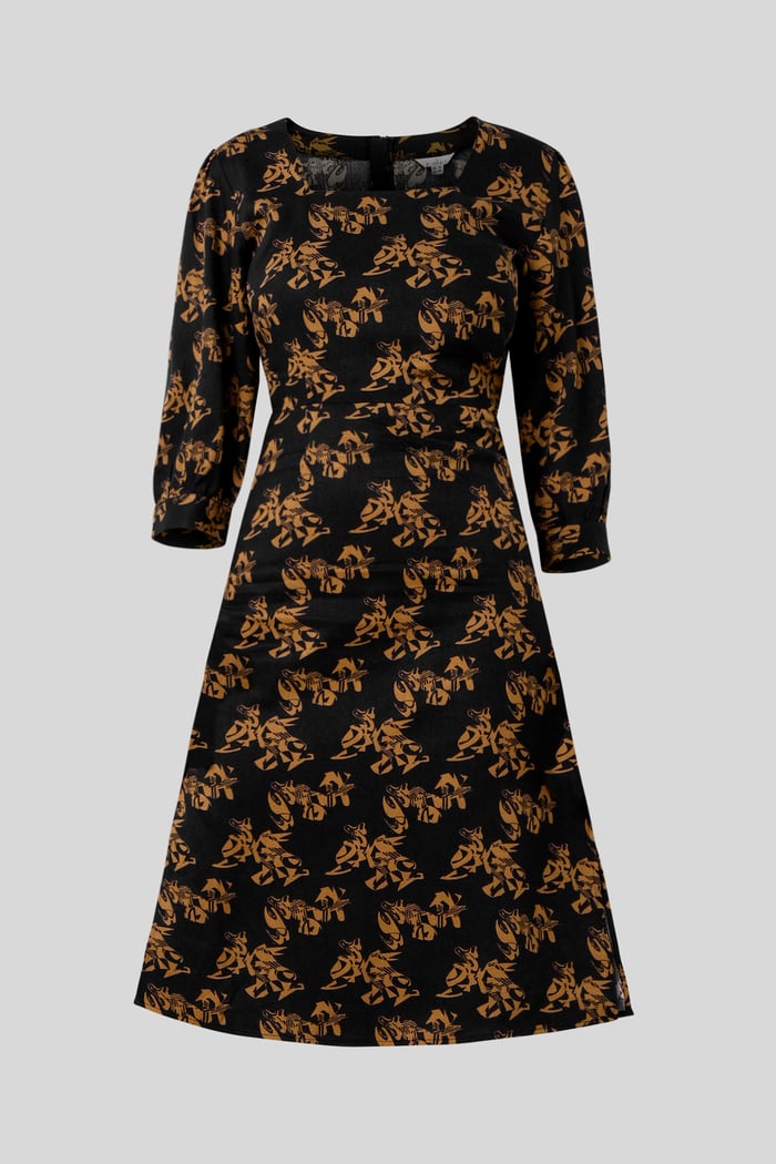 Womens Printed Square Neck Dress