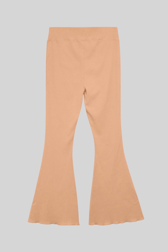 Jersey Ribbed Flared Leggings