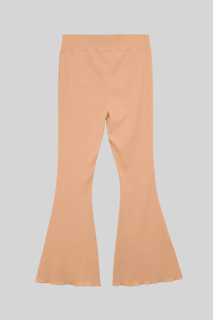 Jersey Ribbed Flared Leggings