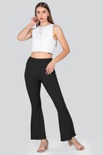 Jersey Ribbed Flared Leggings