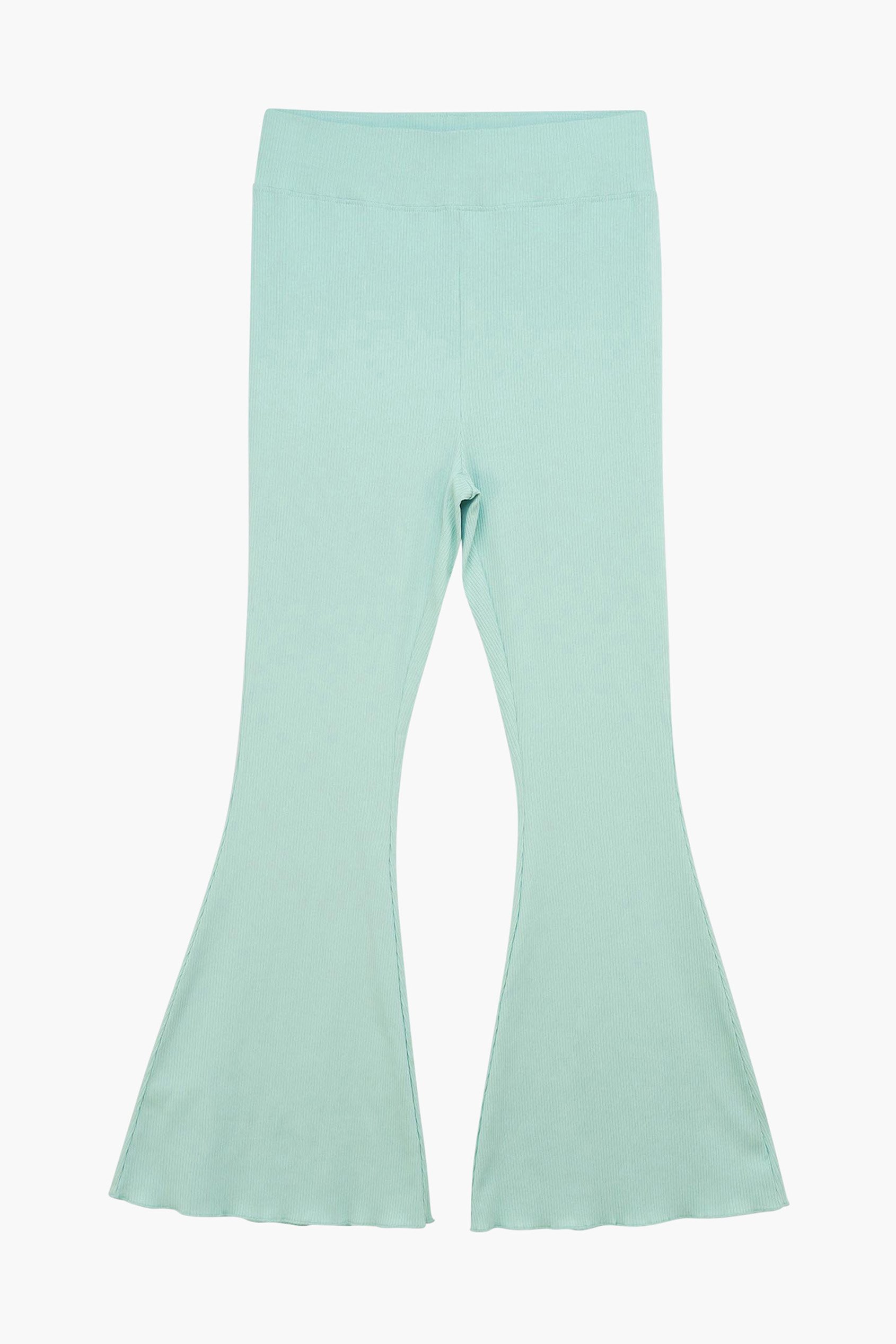 Jersey Ribbed Flared Leggings