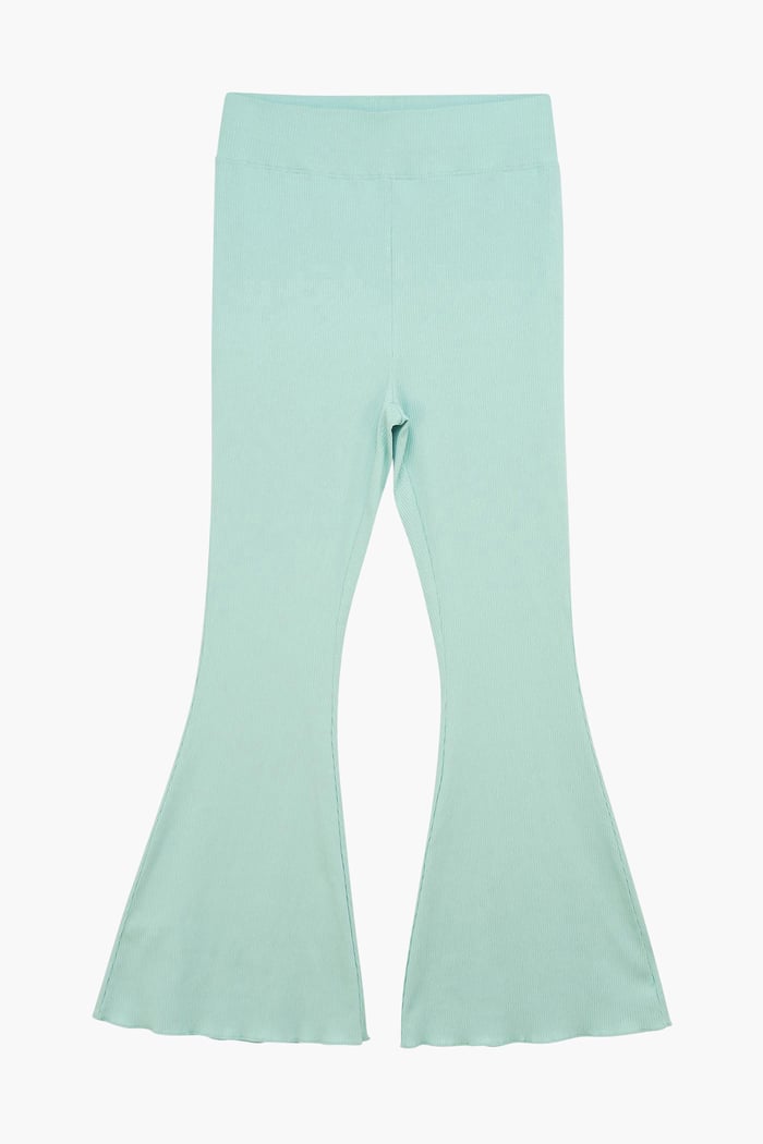 Jersey Ribbed Flared Leggings
