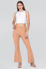 Jersey Ribbed Flared Leggings