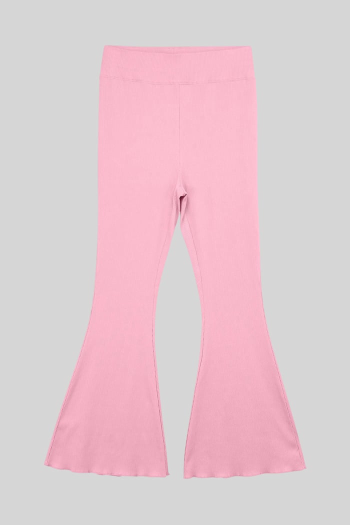 Jersey Ribbed Flared Leggings