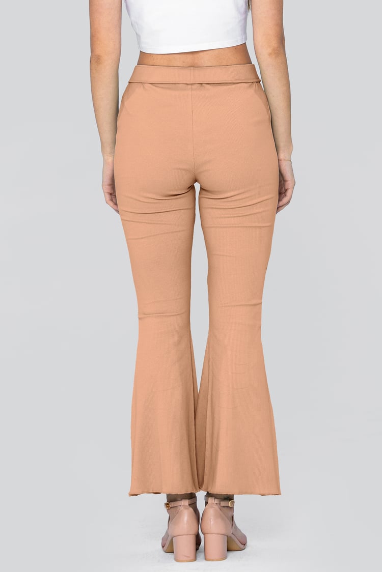 Jersey Ribbed Flared Leggings