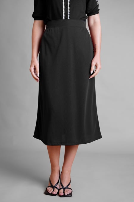 Dark Grey Classic flare Pull-On Jersey Skirt