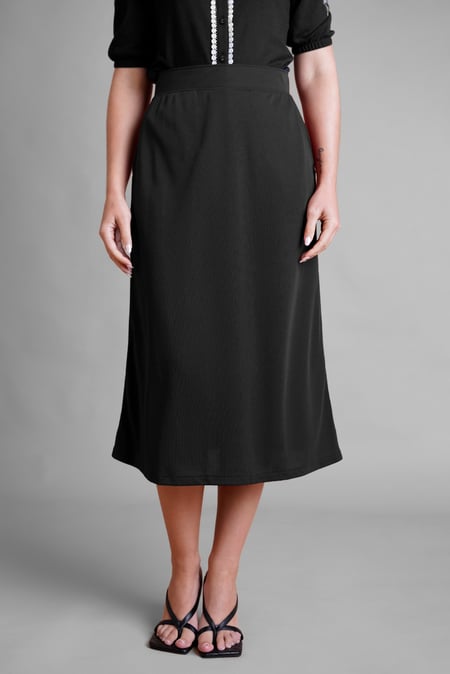 Dark Grey Classic flare Pull-On Jersey Skirt