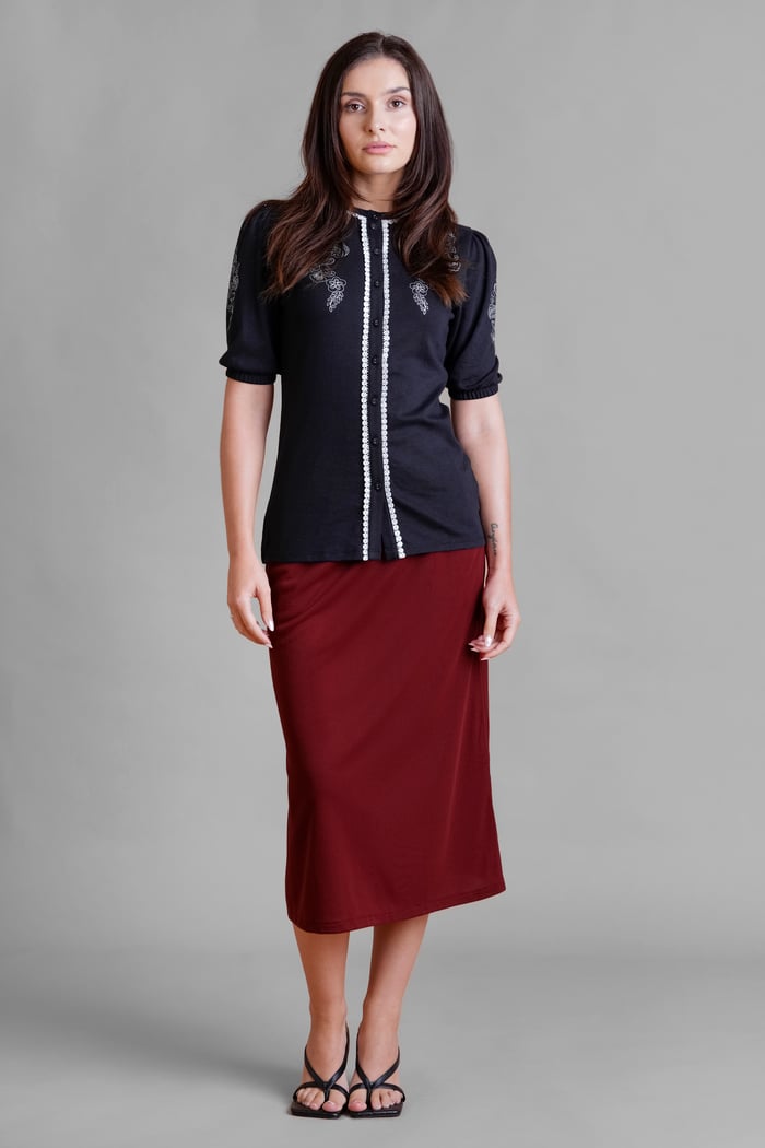 Classic flare Pull-On Jersey Skirt