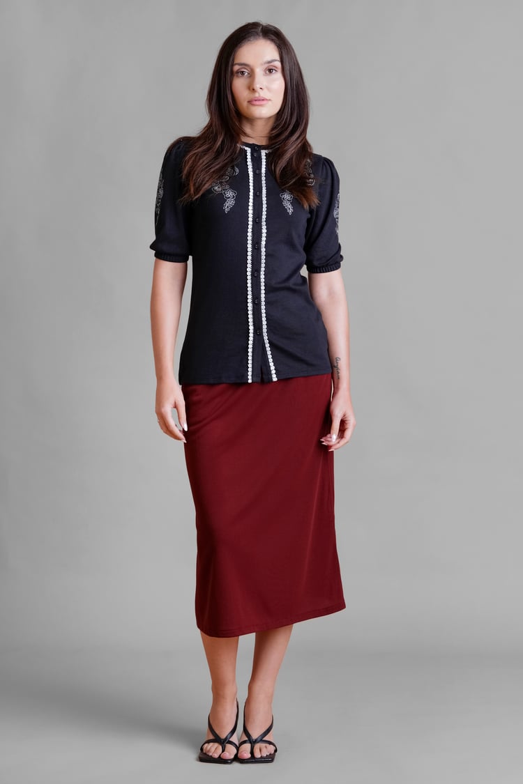 Classic flare Pull-On Jersey Skirt