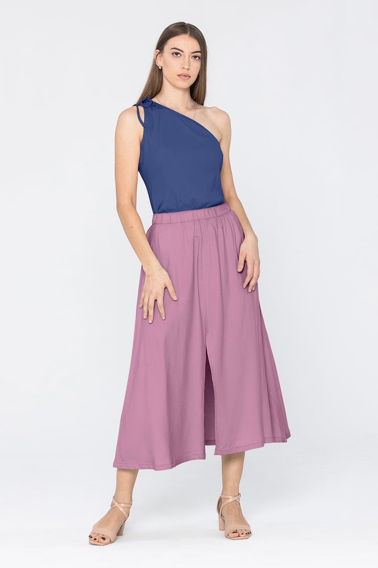 A-Line Maxi Skirt with Front Slit