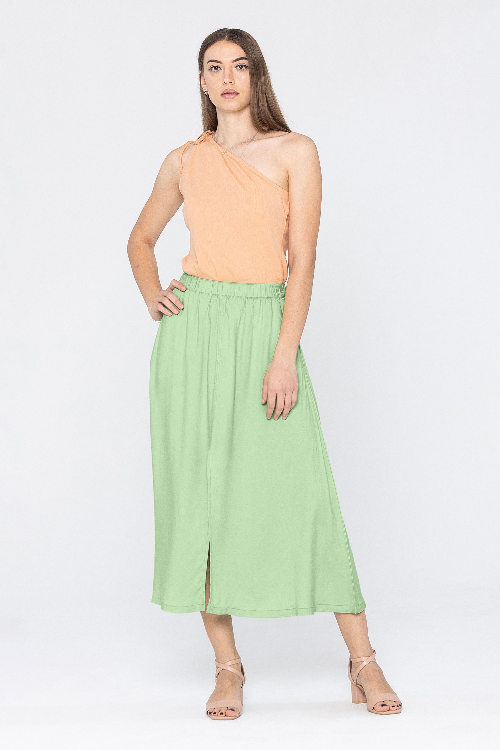 A-Line Maxi Skirt with Front Slit