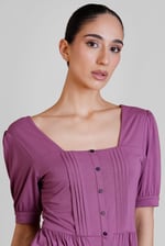 Puff Sleeves Square Neck Jersey Tops