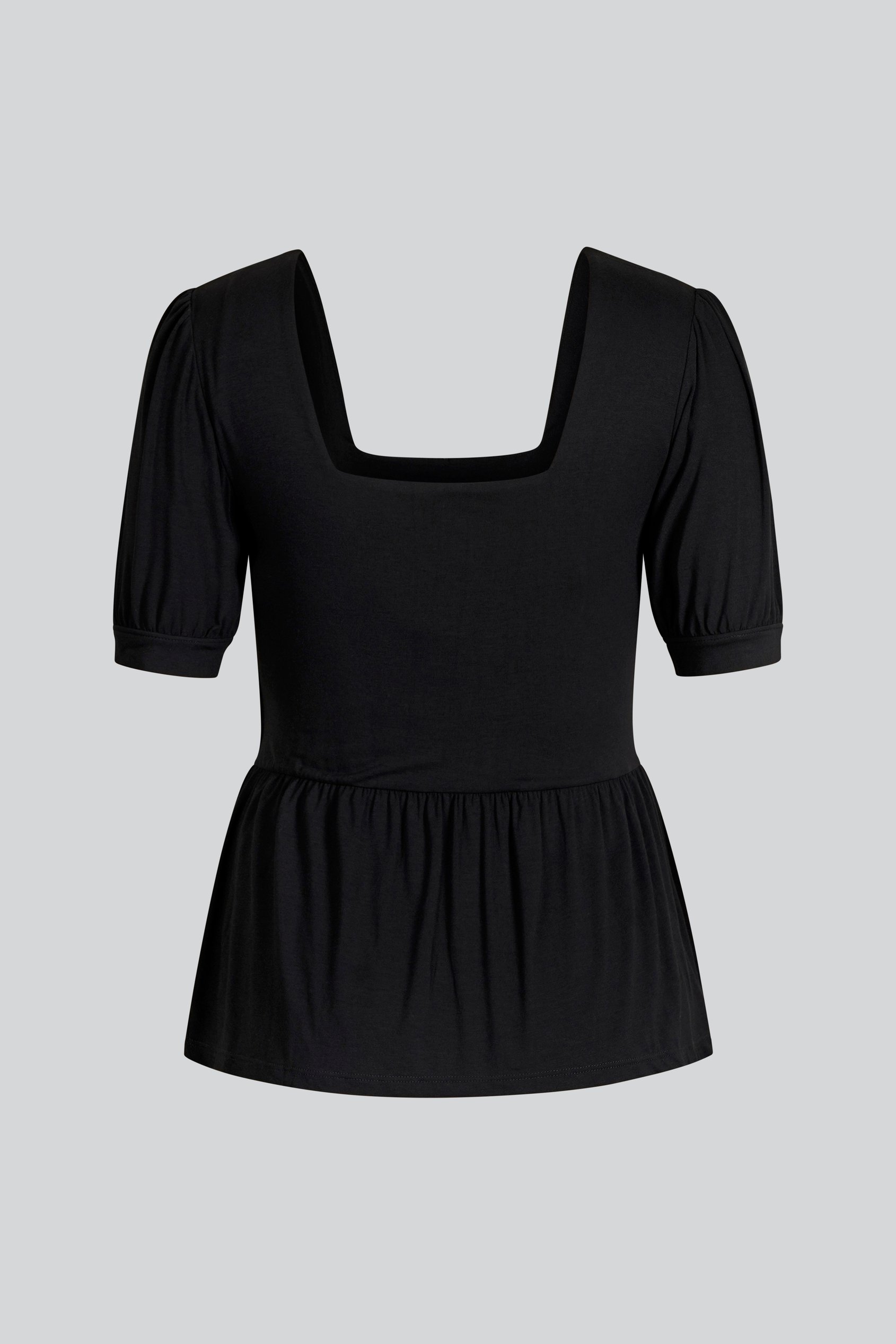 Puff Sleeves Square Neck Jersey Tops