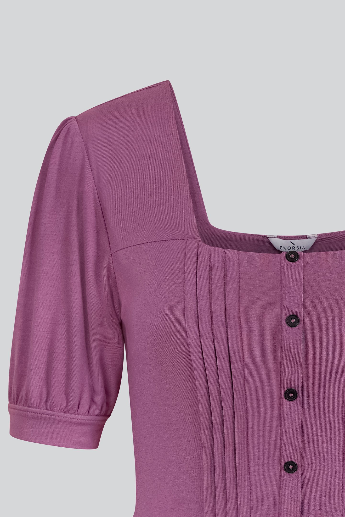 Puff Sleeves Square Neck Jersey Tops