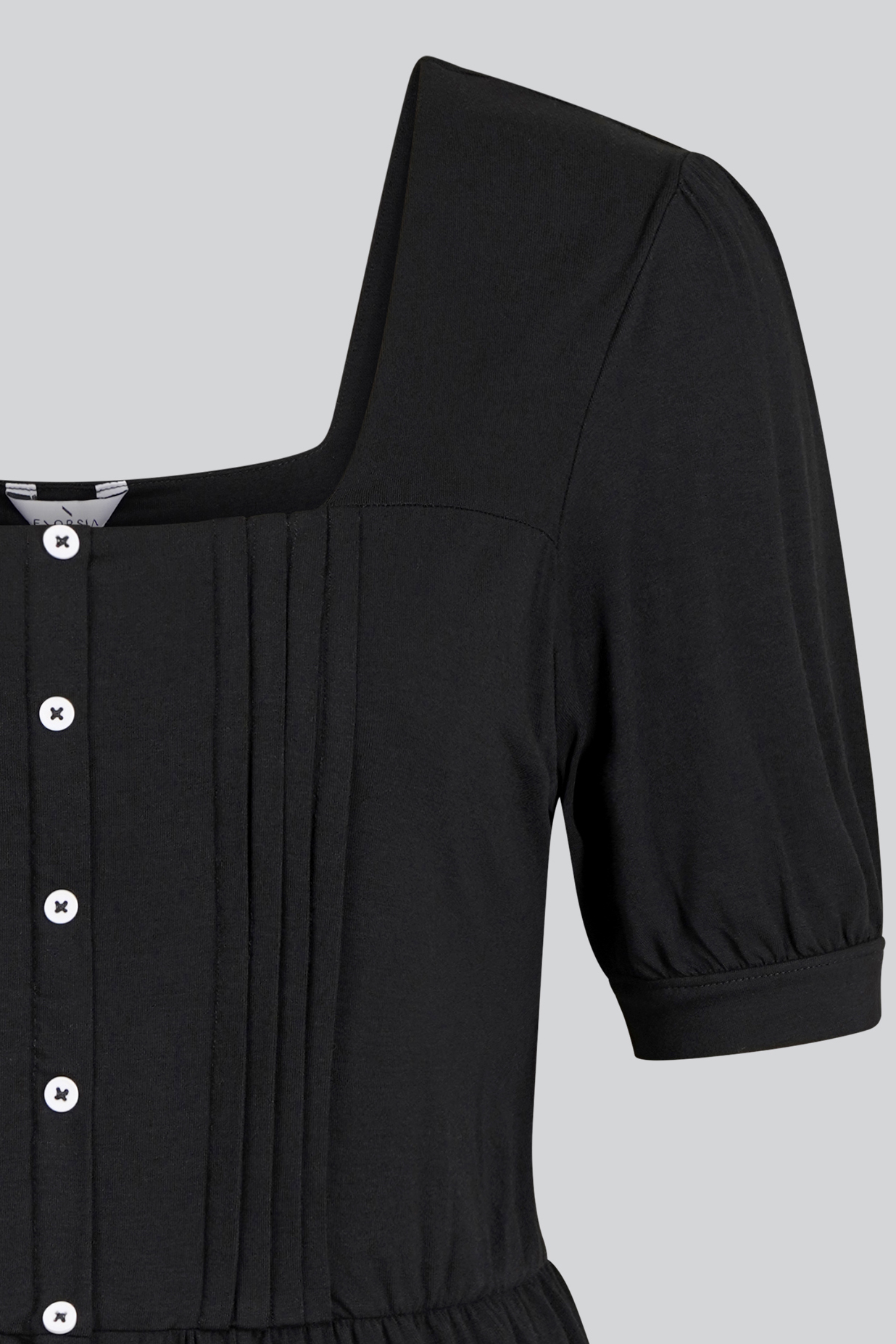 Puff Sleeves Square Neck Jersey Tops