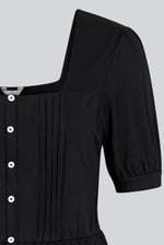 Puff Sleeves Square Neck Jersey Tops