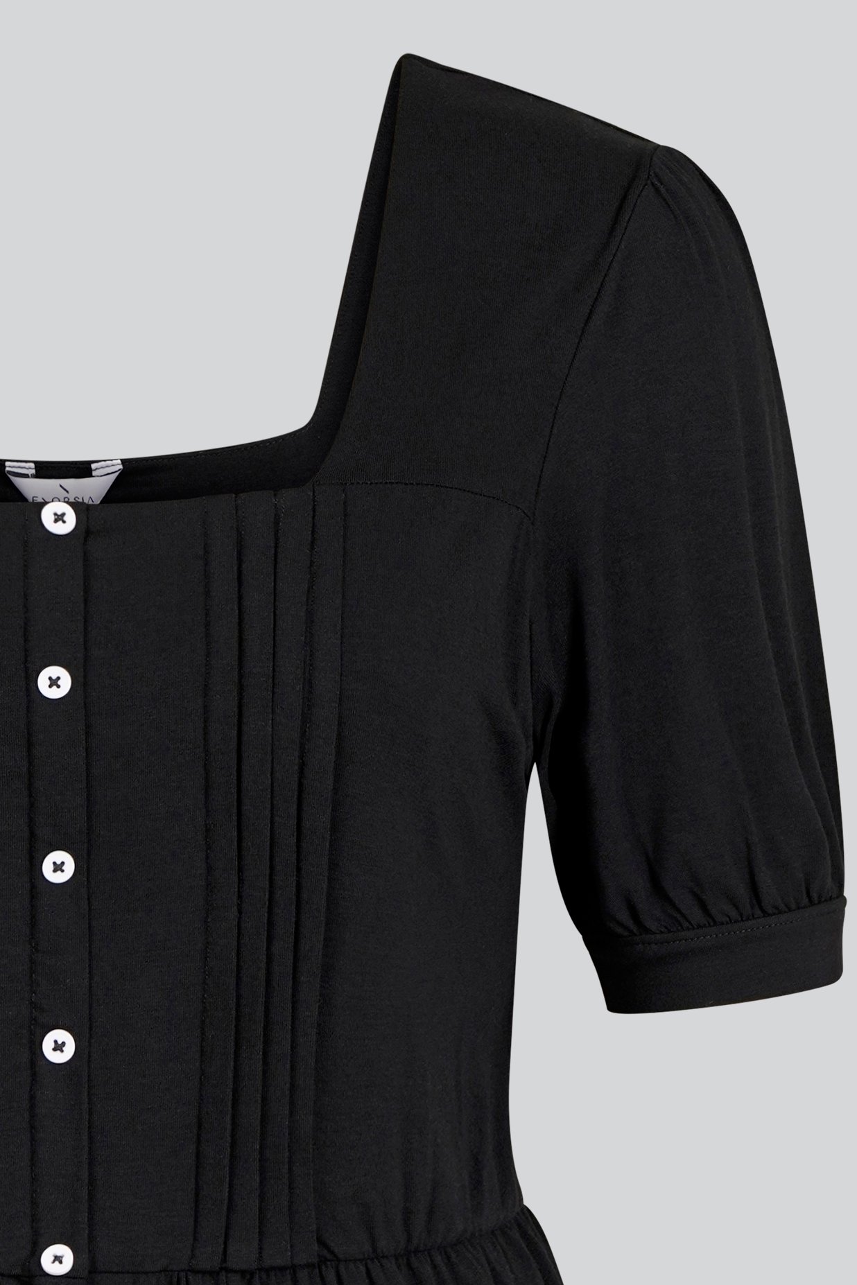 Puff Sleeves Square Neck Jersey Tops