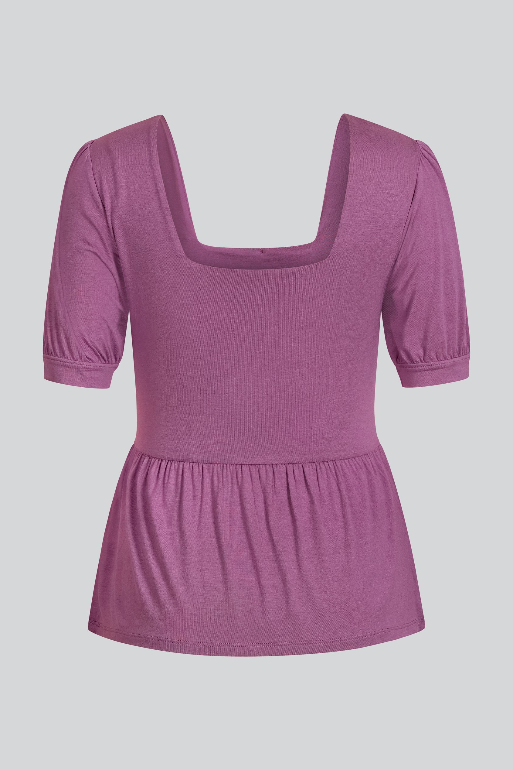 Puff Sleeves Square Neck Jersey Tops