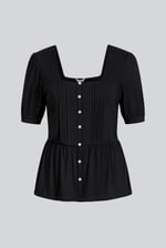 Puff Sleeves Square Neck Jersey Tops