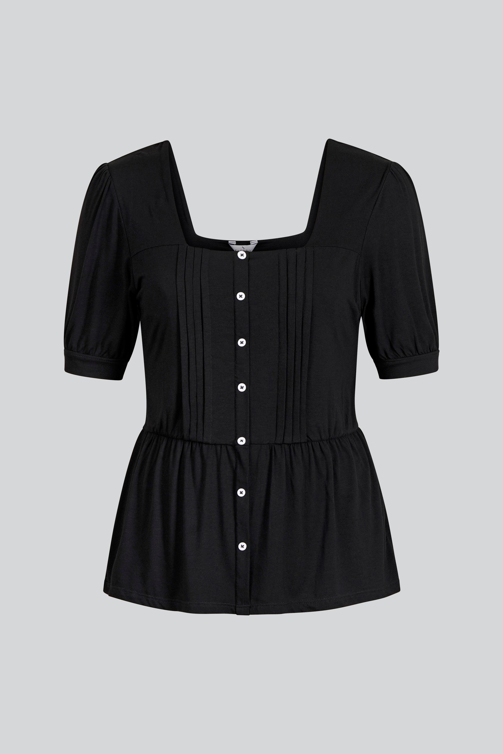 Puff Sleeves Square Neck Jersey Tops